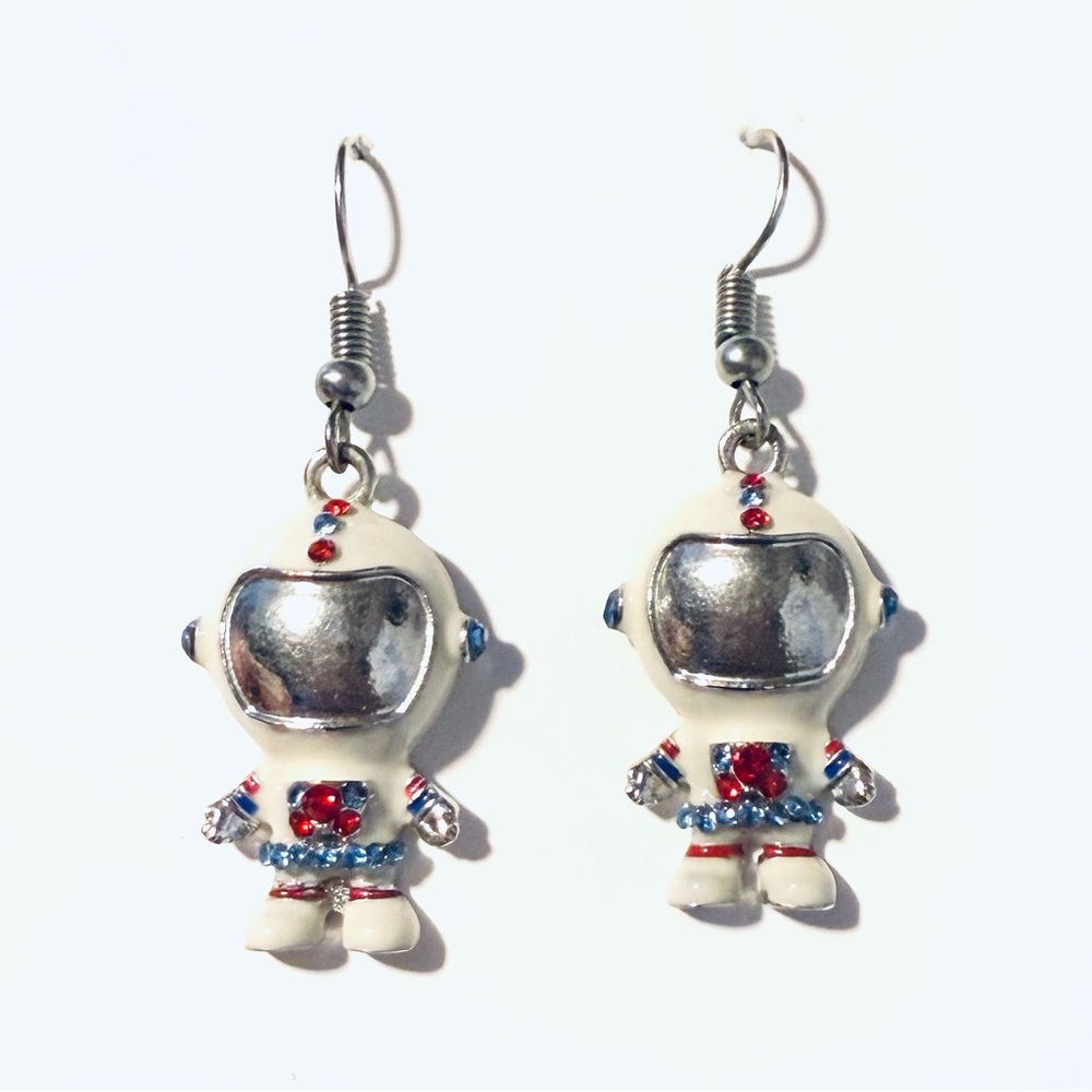 Astronaut Dangling Earrings